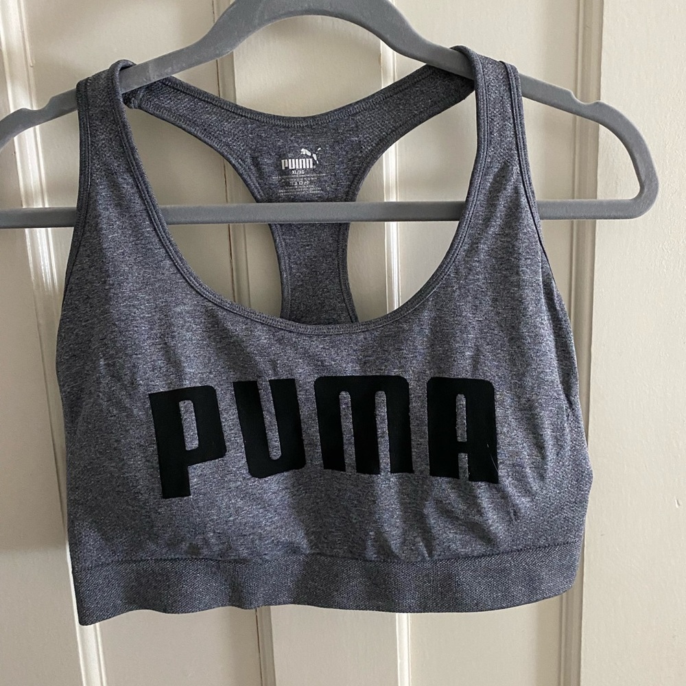 PUMA- gray sports bra/ workout top